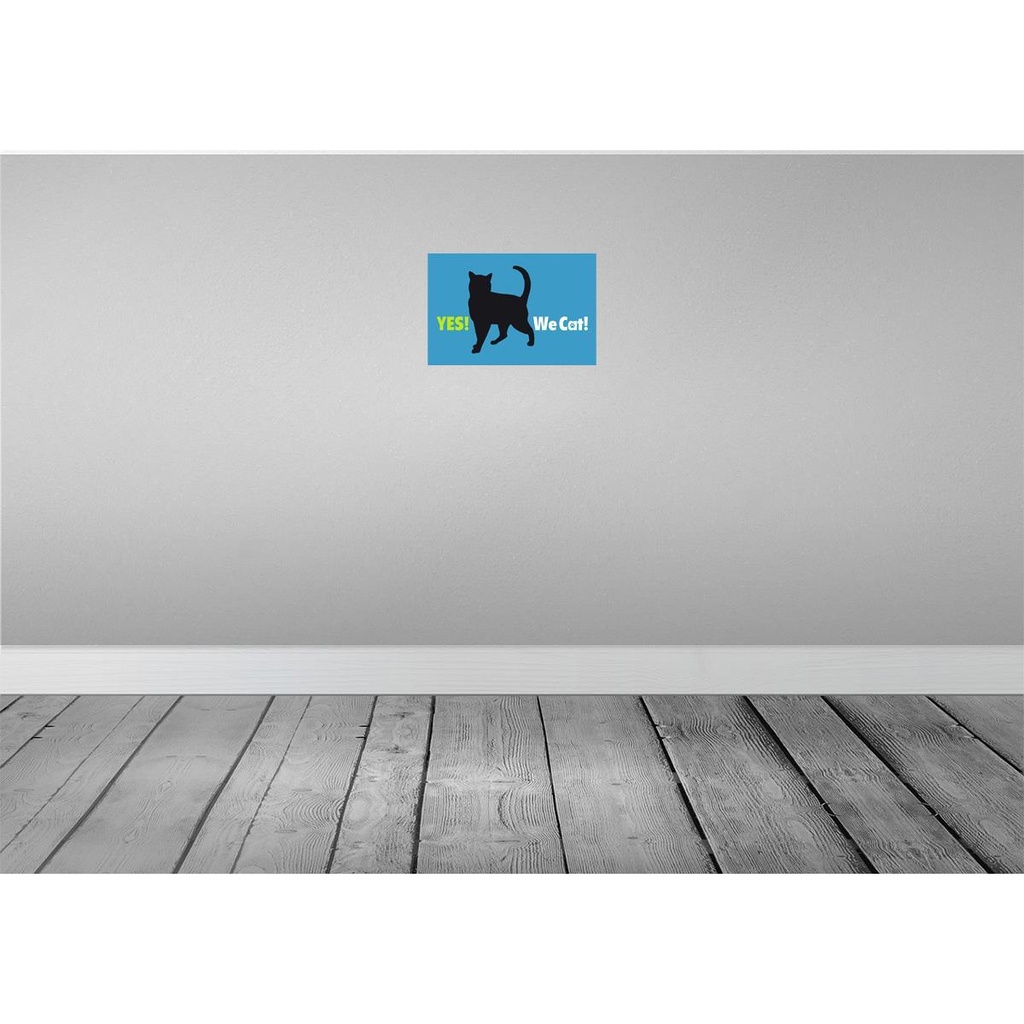 [LA-112680-2030] Blechschild 20x30 cm Yes We cat Katze blau Tier Haustier Bild 2