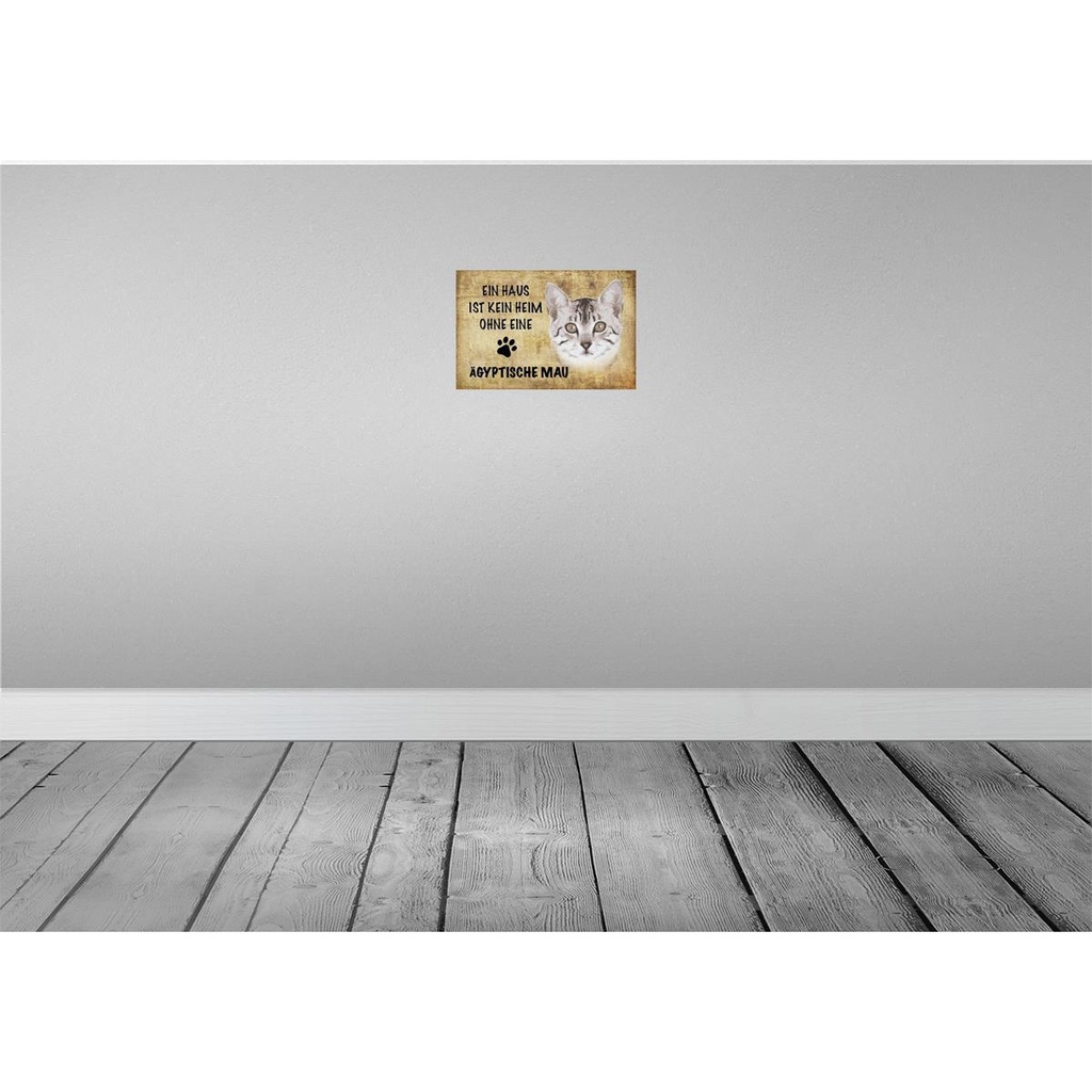 [LA-112696-2030] Blechschild 20x30 cm Ägyptische Mau Katze Tier Haustier Bild 2