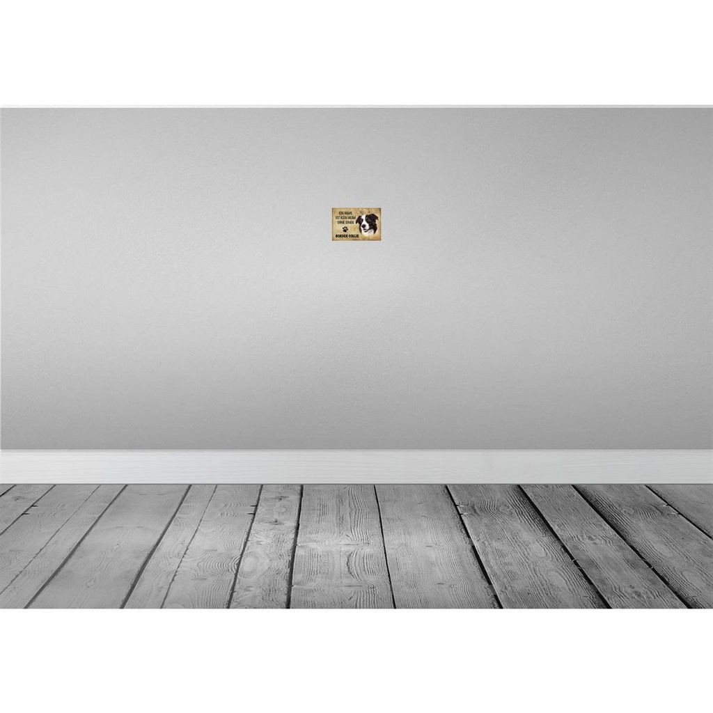 [LA-112766-1812] Blechschild 12x18 cm Border Collie Hund Tier Haustier Bild 2