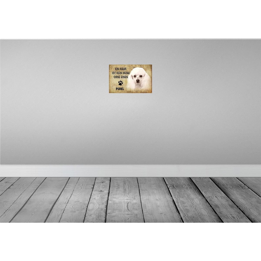 [LA-112786-H] Holzschild 20x30 cm Pudel Hund Tier Haustier Bild 2