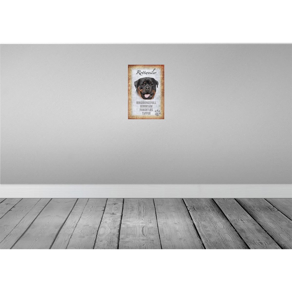 [LA-112829-H] Holzschild 30x20 cm Rottweiler Hund Tier Haustier Bild 2