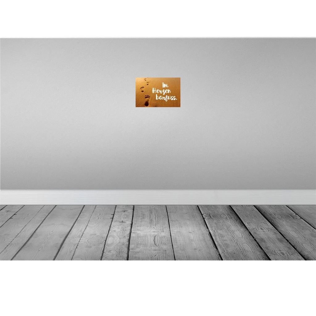 [LA-112862-2030] Blechschild 20x30 cm Im Herzen barfuss Spruch Zitat Bild 2