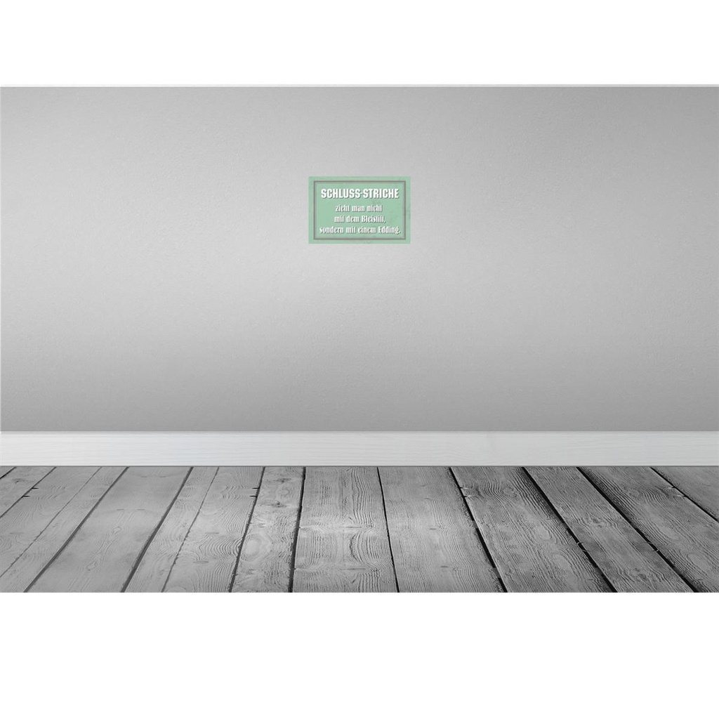 [LA-112863-H] Holzschild 20x30 cm Schluss Striche zieht man nicht Spruch Zitat Bild 2