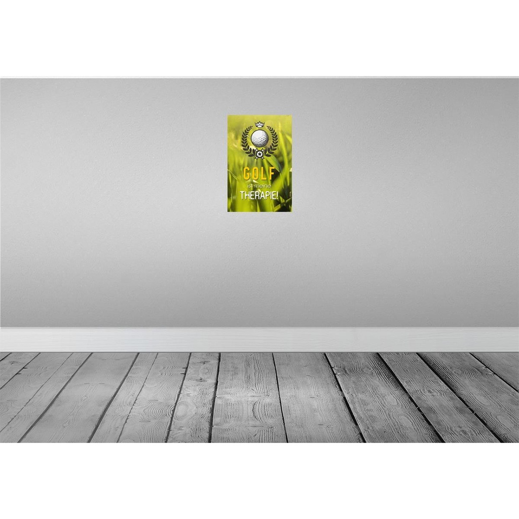 [LA-112887-H] Holzschild 30x20 cm Golf ist meine Therapie Sport Hobby Bild 2