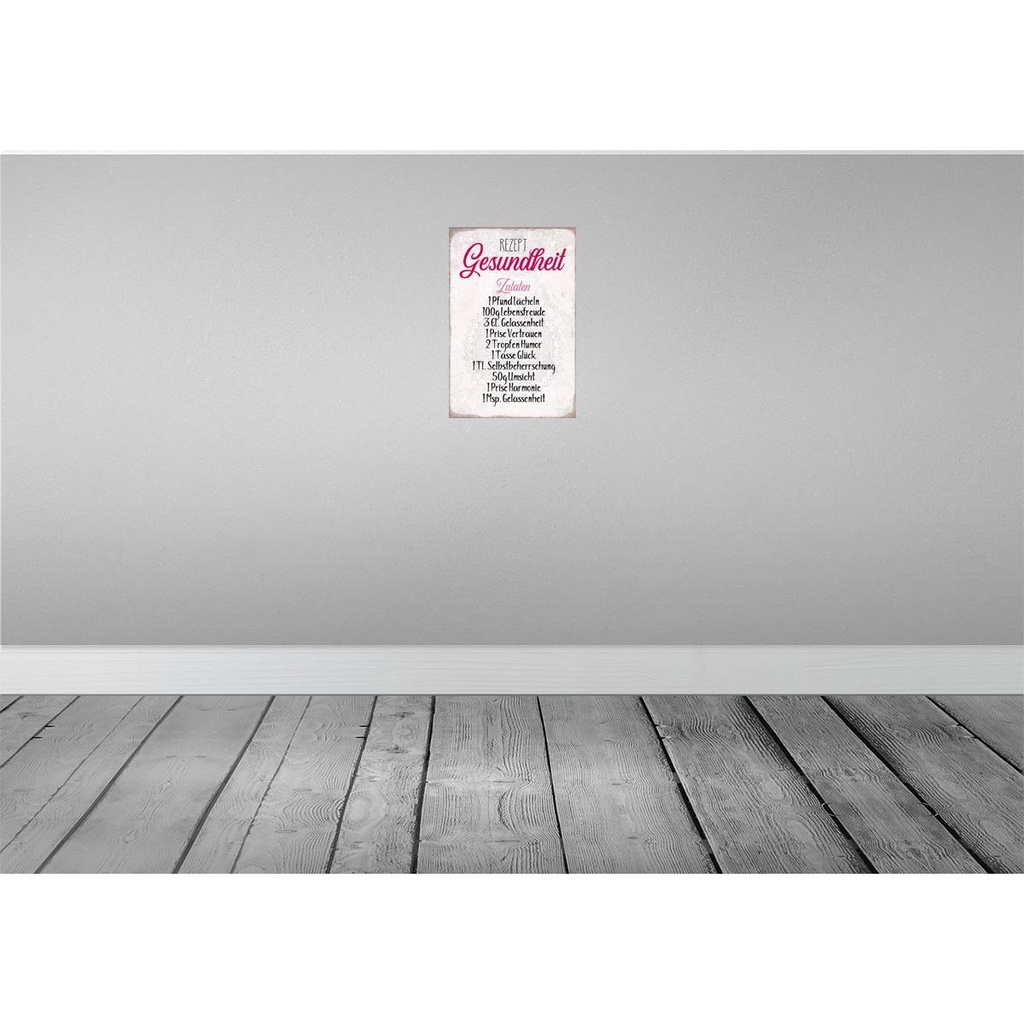 [LA-112899-2030] Blechschild 30x20 cm Rezept Gesundheit Zutaten England Spruch Zitat Bild 2