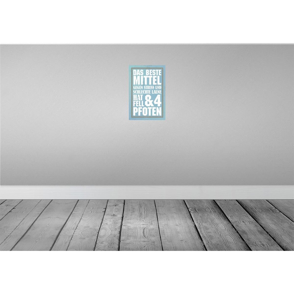 [LA-112906-2030] Blechschild 30x20 cm das beste Mittel gegen Stress Dekoration Spruch Zitat Bild 2