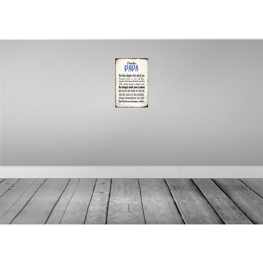 [LA-112909-2030] Blechschild 30x20 cm Danke Papa du bist für mich da Spruch Zitat Bild 2