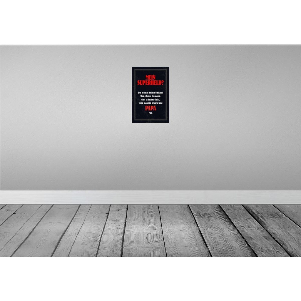 [LA-112911-2030] Blechschild 30x20 cm mein Superheld Papa Familie Freunde Bild 2