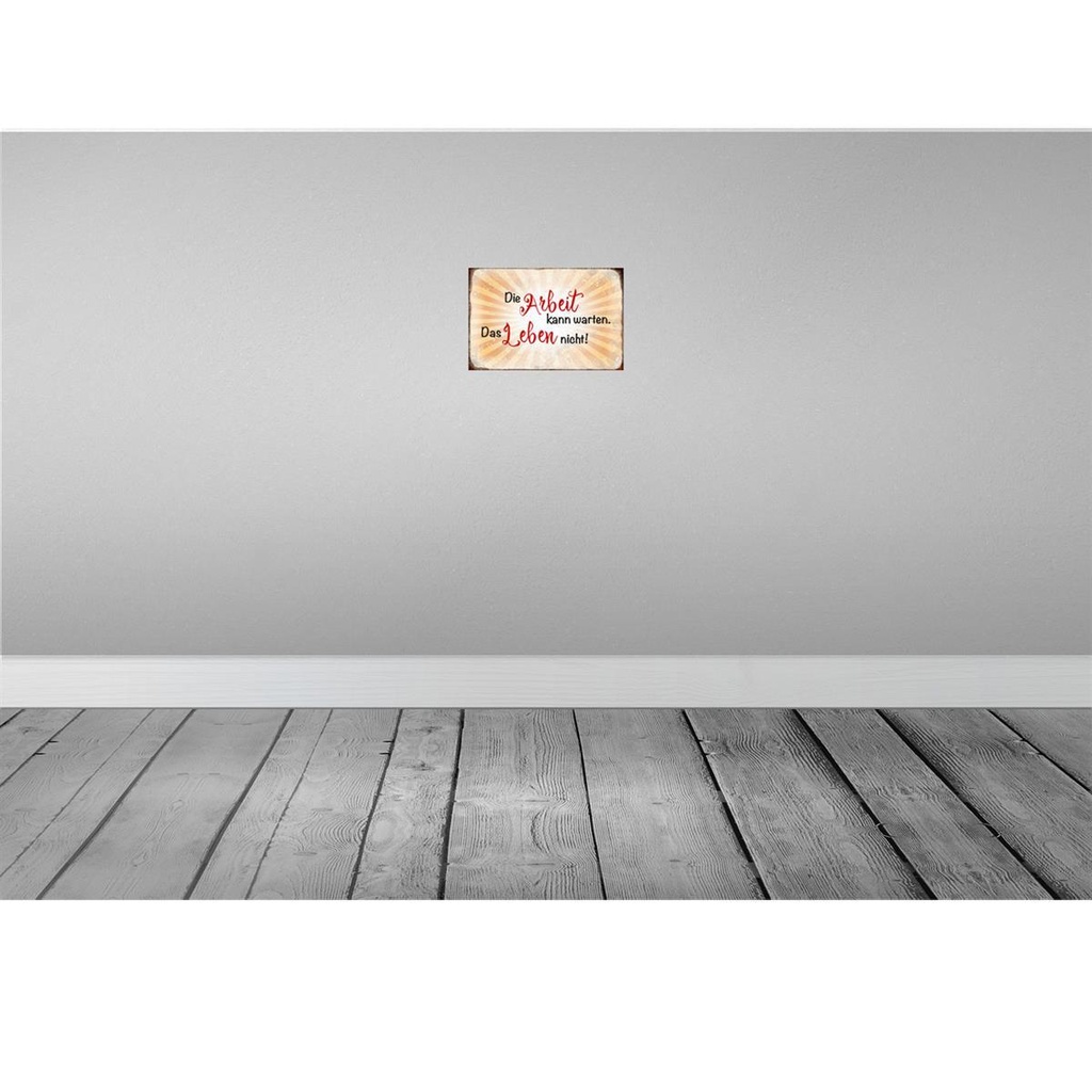 [LA-112921-H] Holzschild 20x30 cm Arbeit kann warten Leben nicht Bild 2