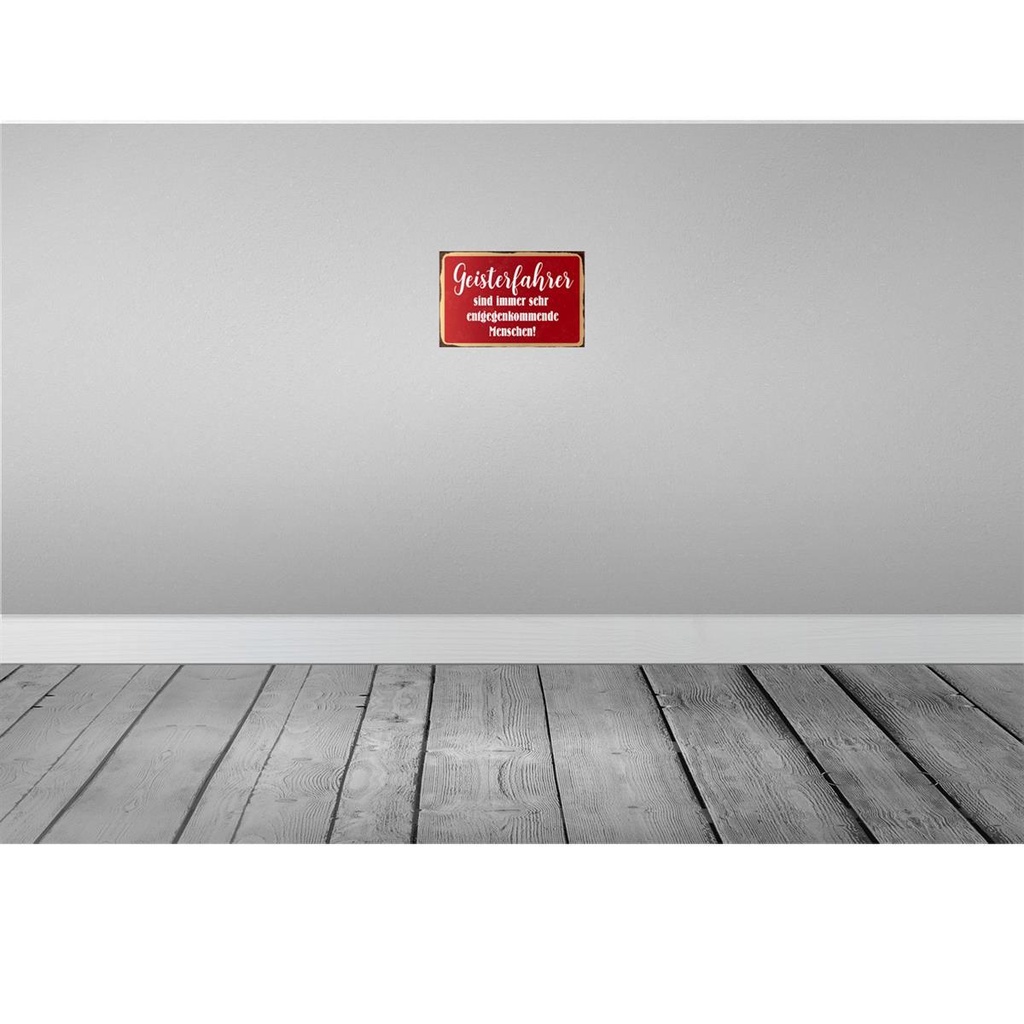 [LA-112930-H] Holzschild 20x30 cm Geisterfahrer sind Menschen Dekoration Bild 2