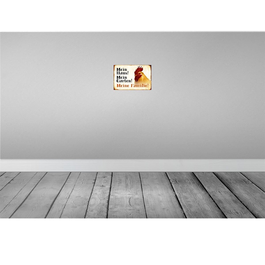 [LA-112993-H] Holzschild 20x30 cm Tiere Huhn mein Haus Garten Familie Tier Haustier Bild 2
