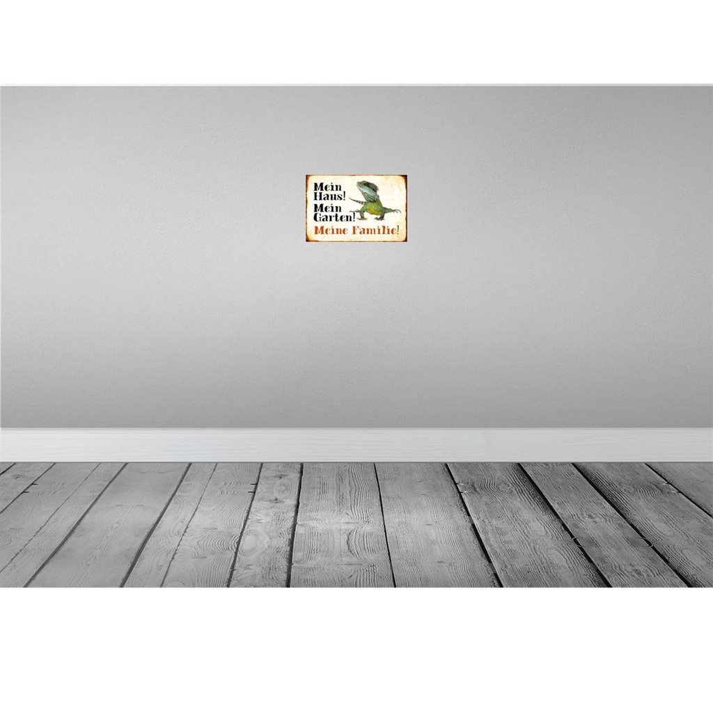 [LA-112994-H] Holzschild 20x30 cm Reptilien Chamäleon mein Haus Garten Geschenk Bild 2