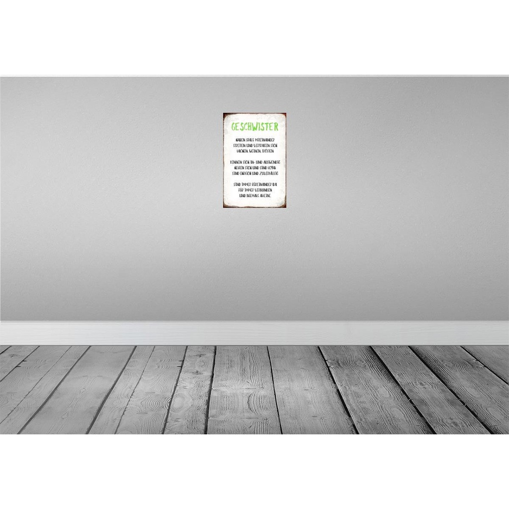 [LA-113006-H] Holzschild 30x20 cm Geschwister füreinander da Spruch Zitat Bild 2