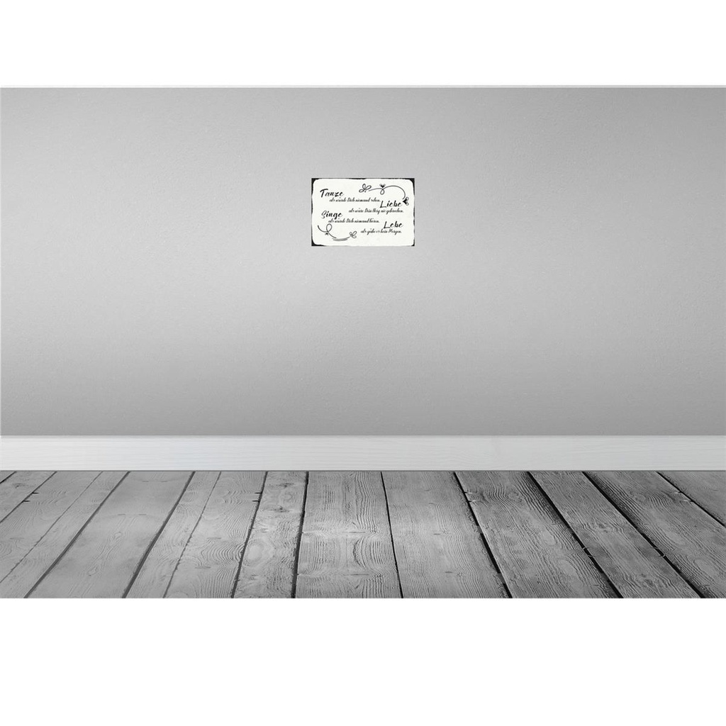 [LA-113008-2030] Blechschild 20x30 cm tanze liebe singe lebe als gäbe Spruch Zitat Bild 2