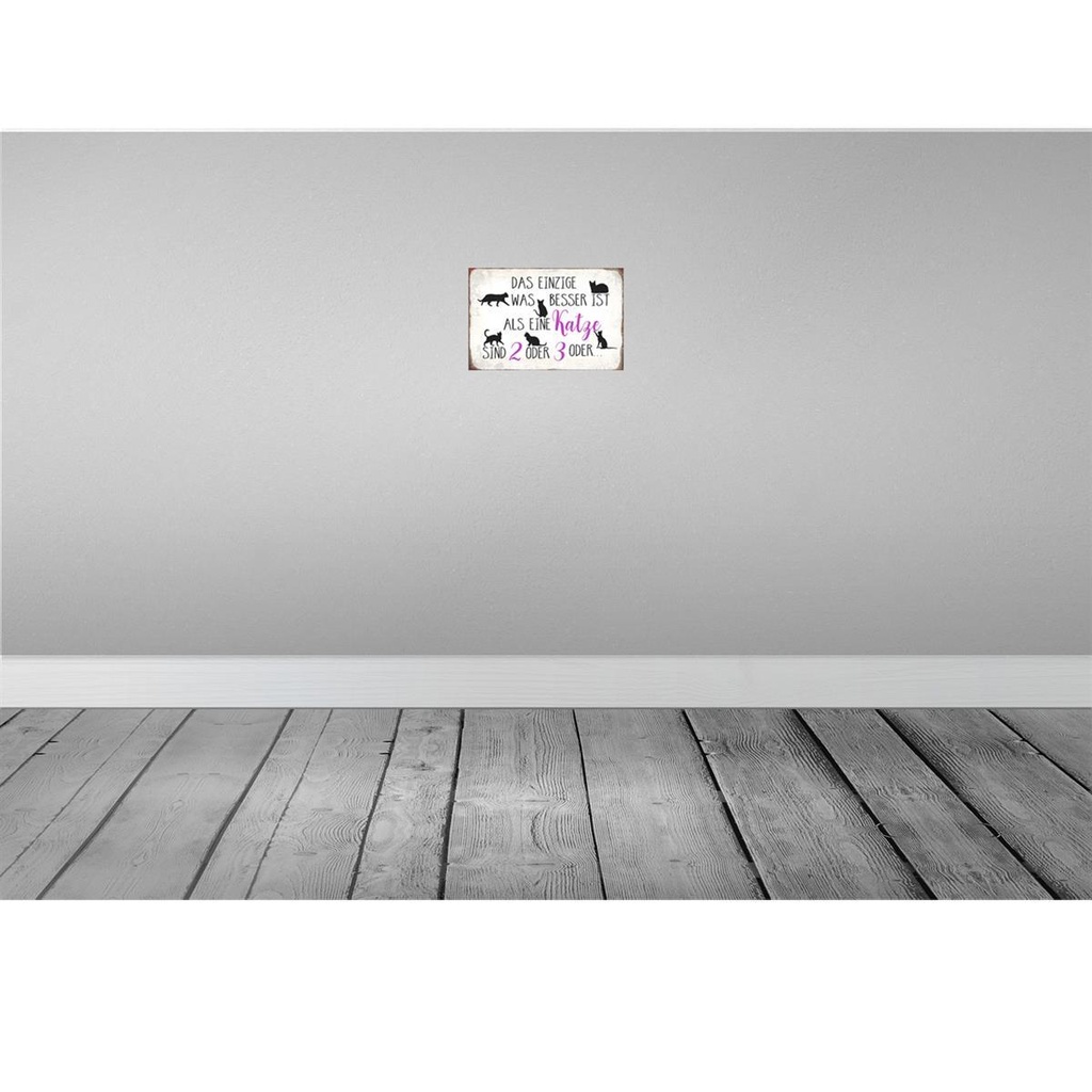 [LA-113014-2030] Blechschild 20x30 cm einzige was besser ist als Katze Tier Haustier Bild 2