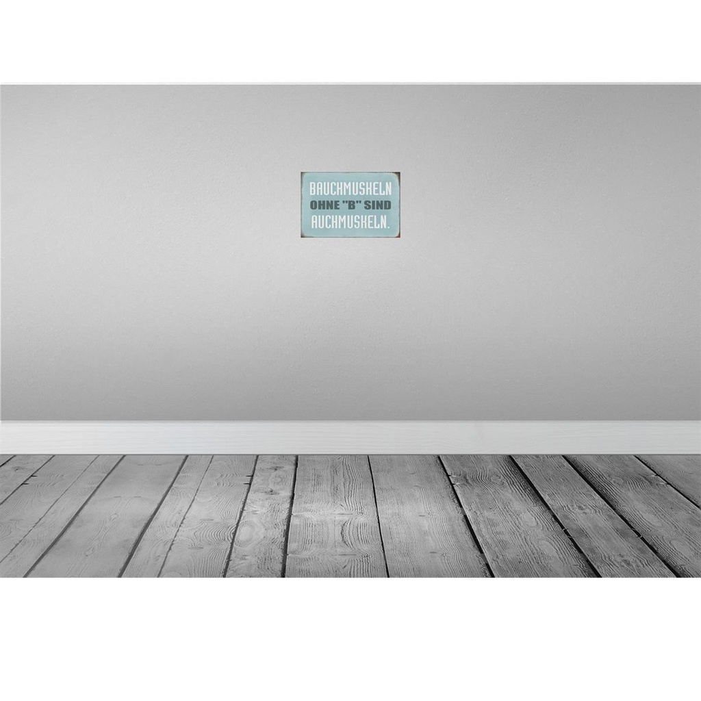 [LA-113018-H] Holzschild 20x30 cm Bauchmuskeln ohne B sind auch Dekoration Bild 2