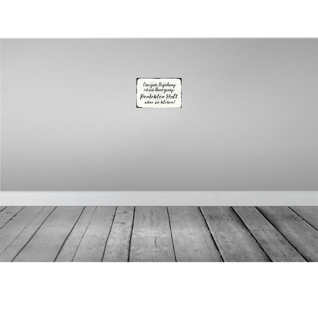 [LA-113019-2030] Blechschild 20x30 cm gute Beziehung wie Haarspray Dekoration Spruch Zitat Bild 2