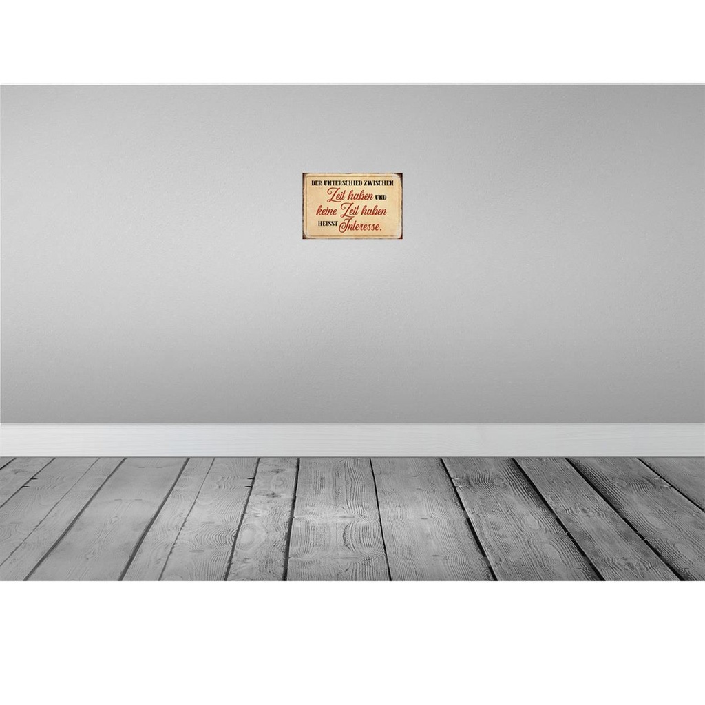 [LA-113034-2030] Blechschild 20x30 cm Unterschied Zeit haben Spruch Zitat Bild 2