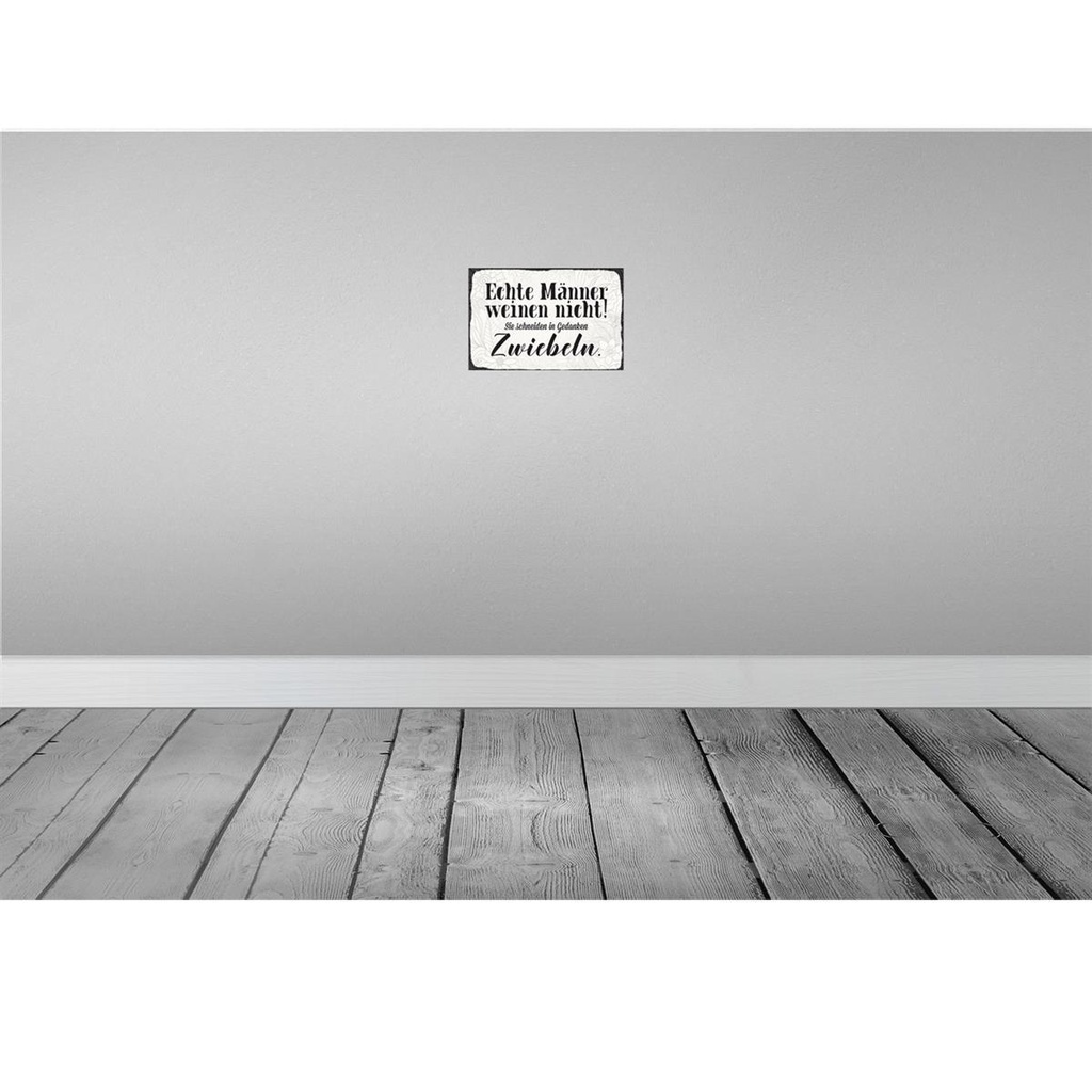 [LA-113035-H] Holzschild 20x30 cm echte Männer weinen nicht sie Frauen Bild 2