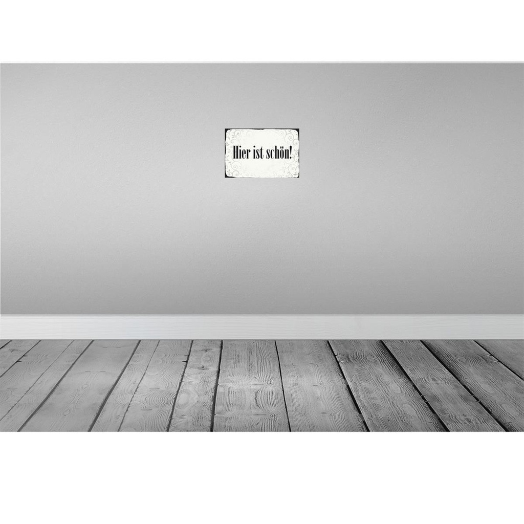 [LA-113041-H] Holzschild 20x30 cm hier ist schön Geschenk Bild 2