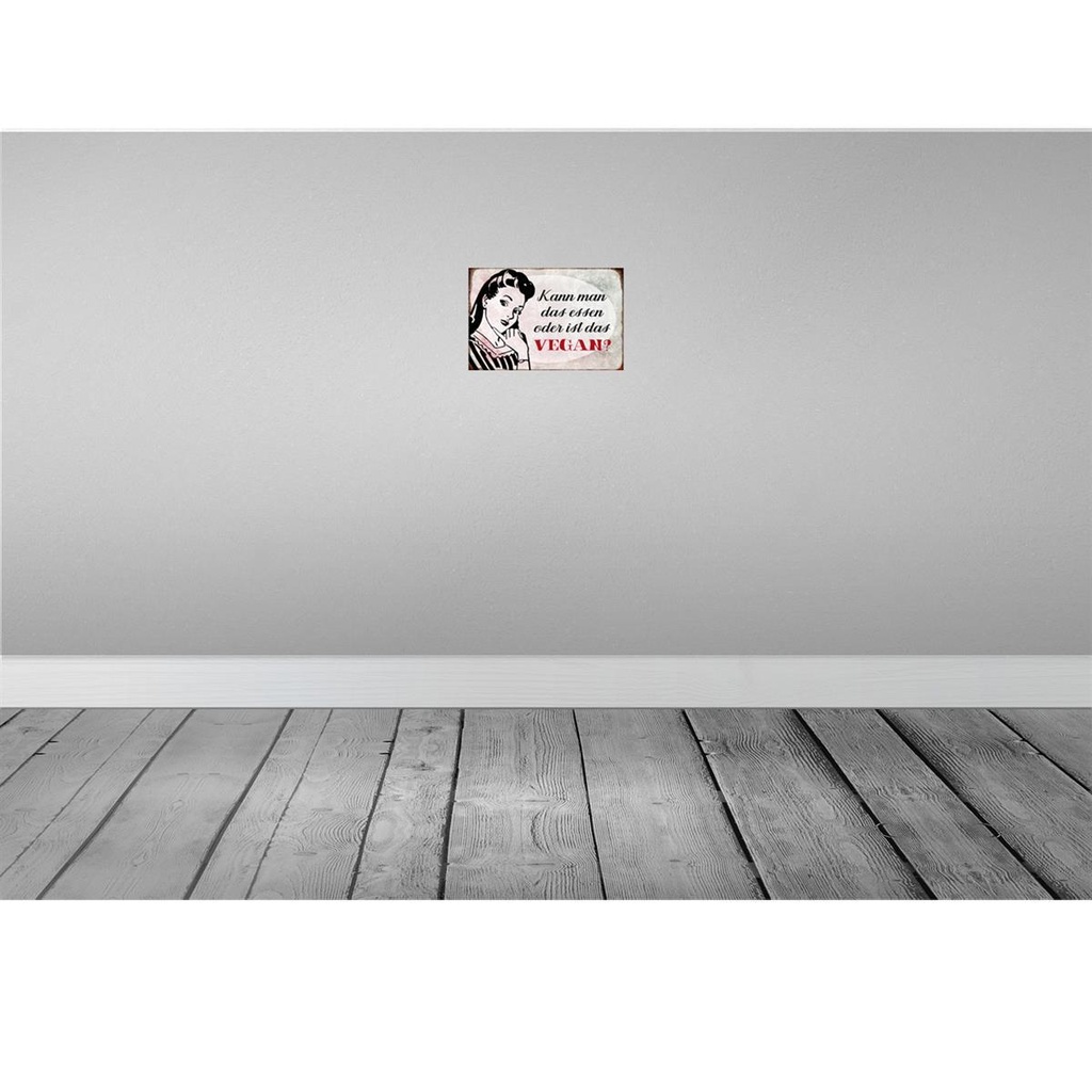 [LA-113048-2030] Blechschild 20x30 cm kann man das essen ist Vegan Spruch Zitat Bild 2