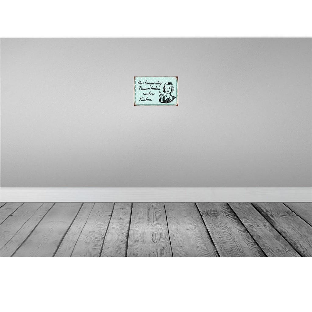 [LA-113049-2030] Blechschild 20x30 cm langweilige Frauen saubere Küchen Küche Kochen Essen Bild 2
