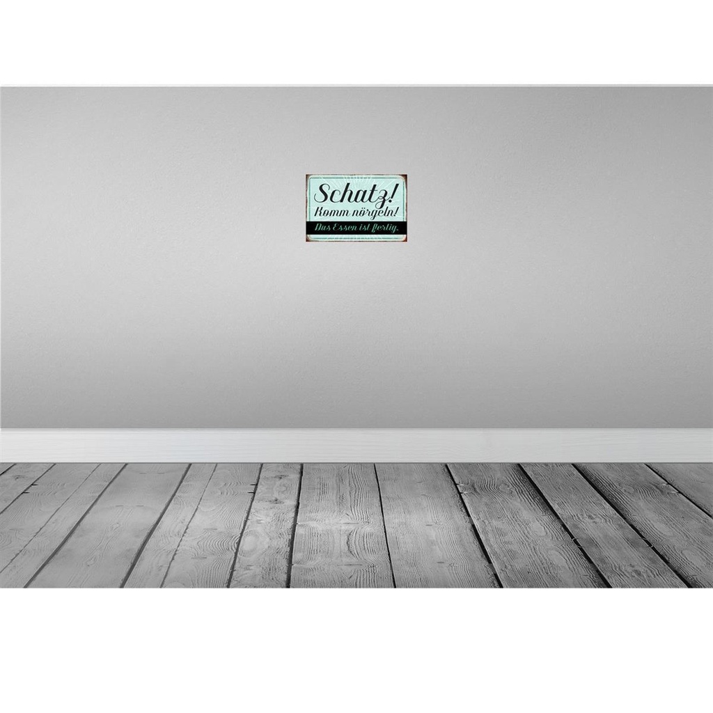 [LA-113054-H] Holzschild 20x30 cm Schatz komm nörgeln Essen fertig Spruch Zitat Bild 2