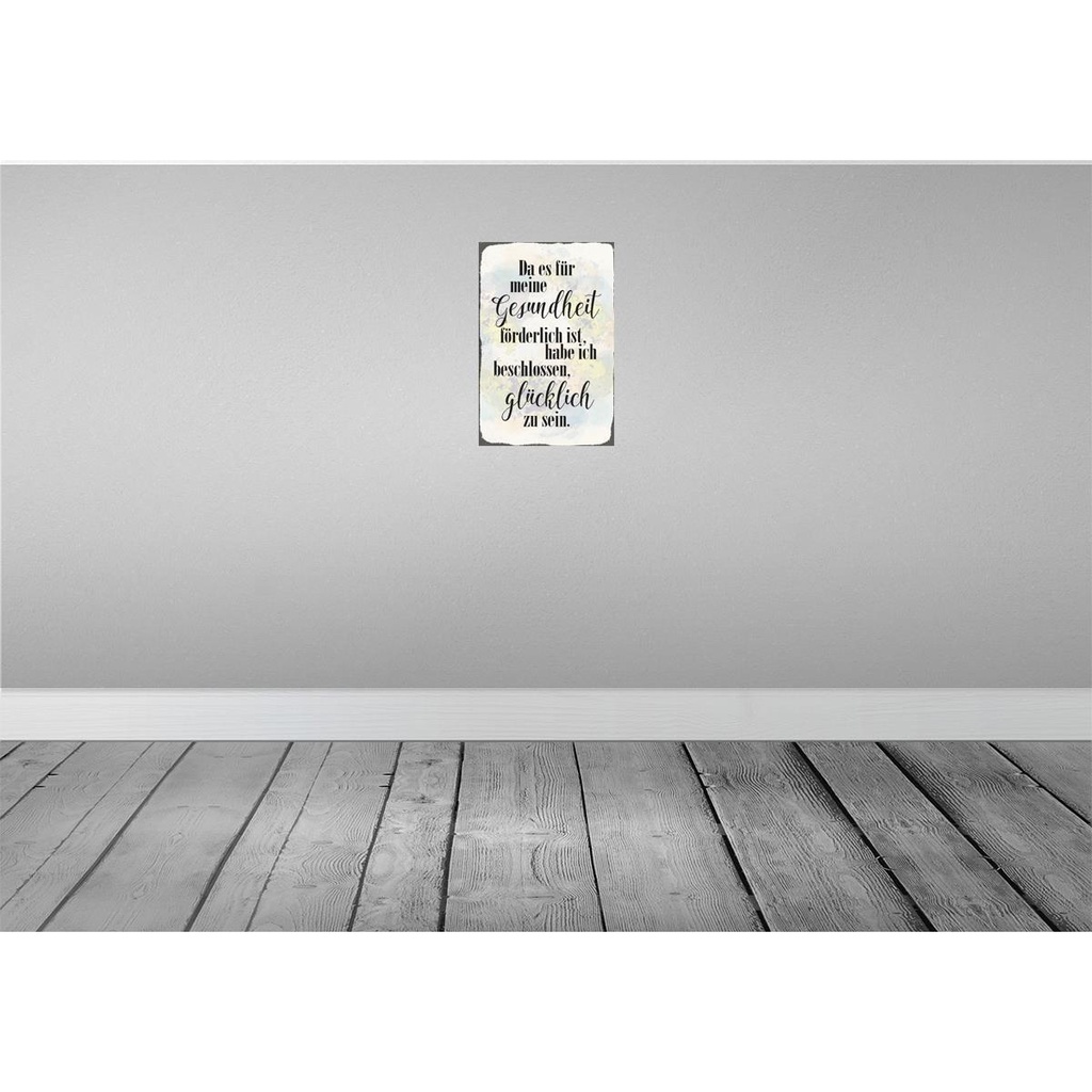 [LA-113057-H] Holzschild 30x20 cm Gesundheit glücklich sein Spruch Zitat Bild 2