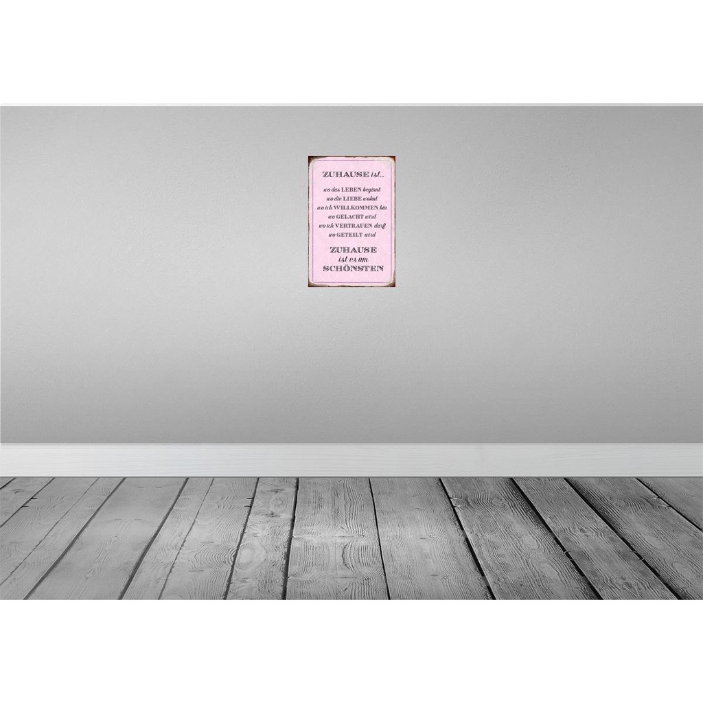 [LA-113061-2030] Blechschild 30x20 cm Zuhause ist es am schönsten Dekoration Bild 2