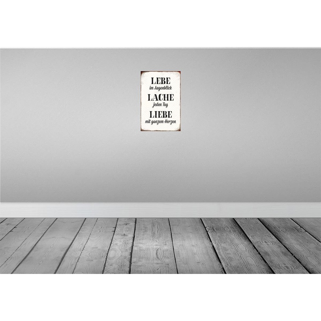 [LA-113067-2030] Blechschild 30x20 cm Lebe Lache jeden Tag Liebe Spruch Zitat Bild 2