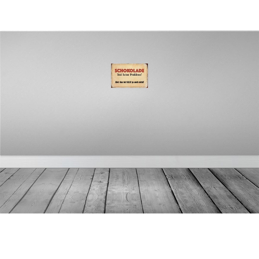 [LA-113078-H] Holzschild 20x30 cm Schokolade löst keine Probleme Dekoration Bild 2