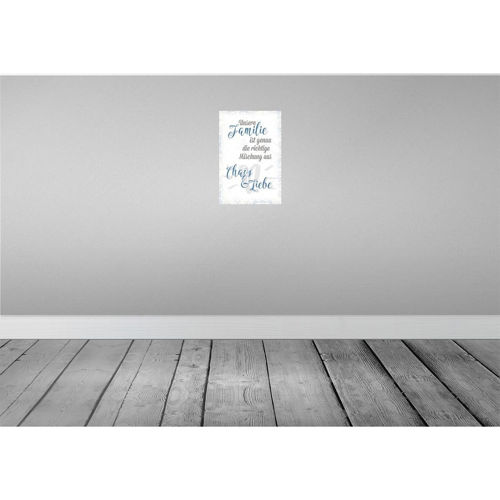 [LA-113087-2030] Blechschild 30x20 cm unsere Familie Chaos Liebe Freunde Bild 2