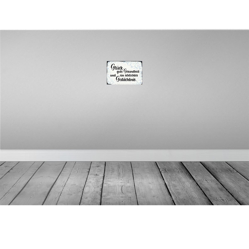[LA-113106-2030] Blechschild 20x30 cm Glück gute Gesundheit Dekoration Spruch Zitat Bild 2