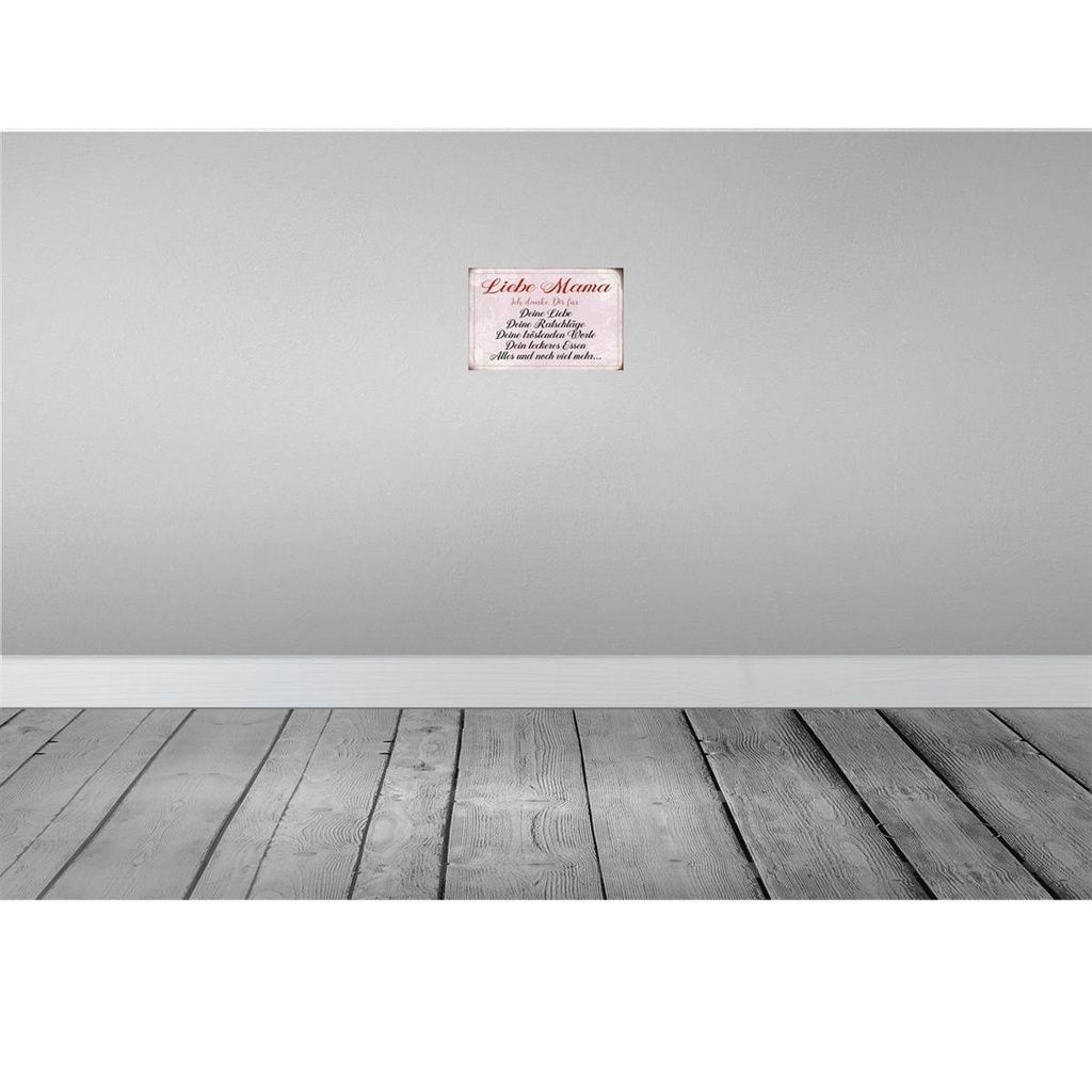 [LA-113111-2030] Blechschild 20x30 cm liebe Mama ich danke dir Männer Frauen Spruch Zitat Bild 2
