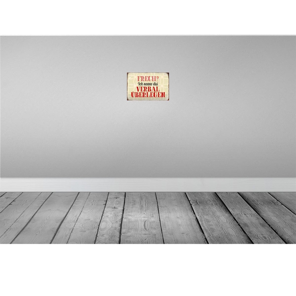 [LA-113122-H] Holzschild 20x30 cm frech nenn das verbal überlegen Spruch Zitat Bild 2