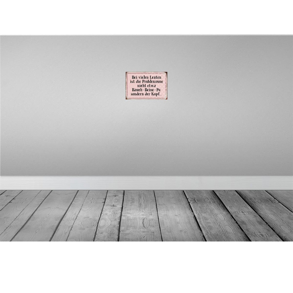 [LA-113126-H] Holzschild 20x30 cm Problemzone ist der Kopf Dekoration Bild 2