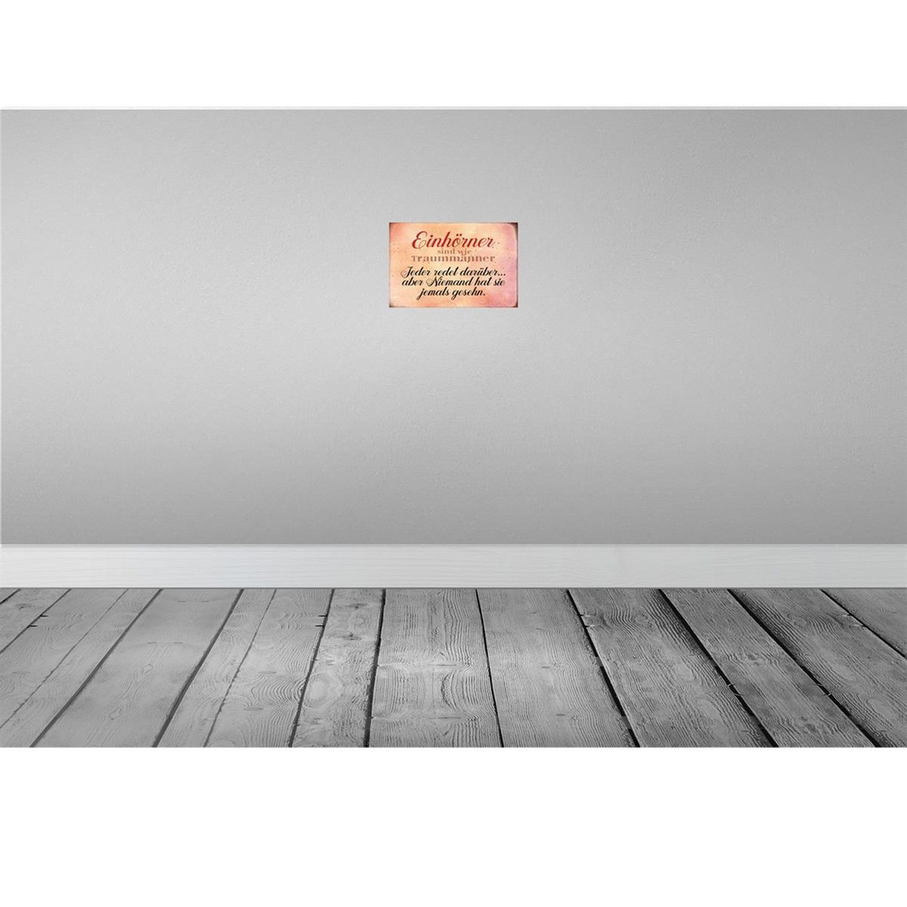 [LA-113128-2030] Blechschild 20x30 cm Einhörner sind wie Traummänner Dekoration Spruch Zitat Bild 2