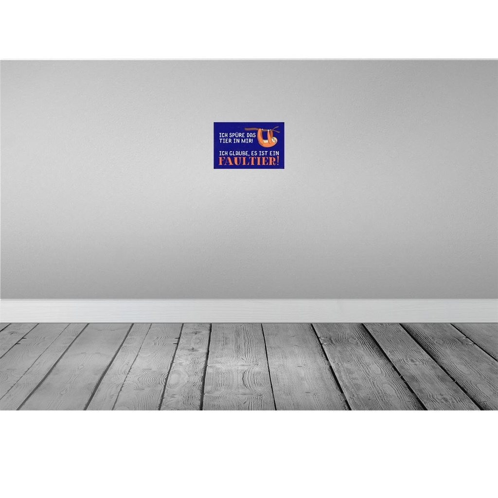 [LA-113142-2030] Blechschild 20x30 cm ich spüre das Faultier in mir Dekoration Spruch Zitat Bild 2