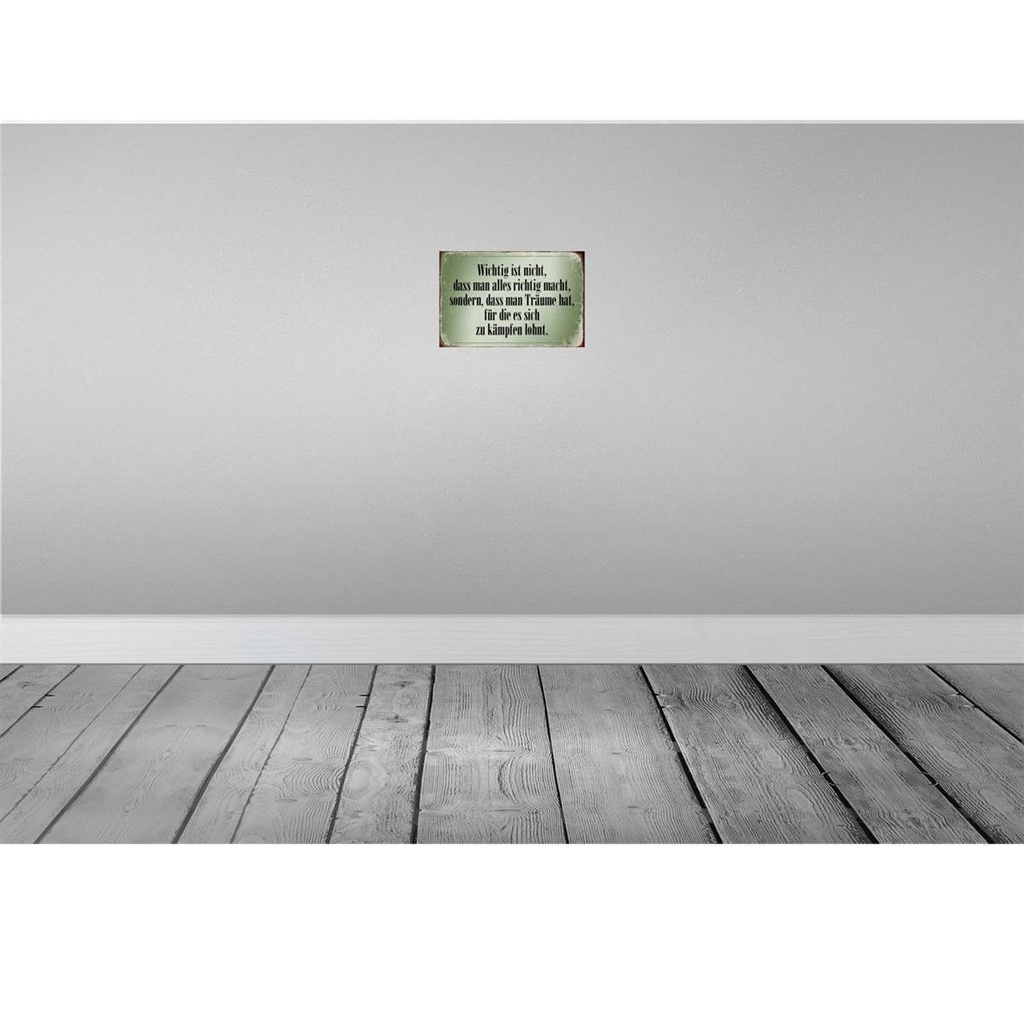 [LA-113143-H] Holzschild 20x30 cm wichtig Träume haben und kämpfen Spruch Zitat Bild 2