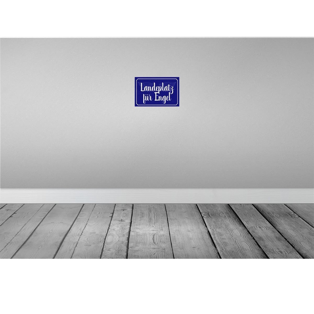 [LA-113144-2030] Blechschild 20x30 cm Landeplatz für Engel Geschenk Familie Freunde Bild 2