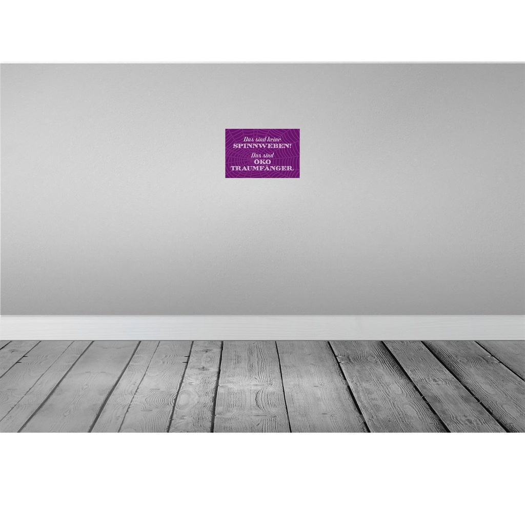 [LA-113150-2030] Blechschild 20x30 cm keine Spinnweben Öko Traumfänger Spruch Zitat Bild 2