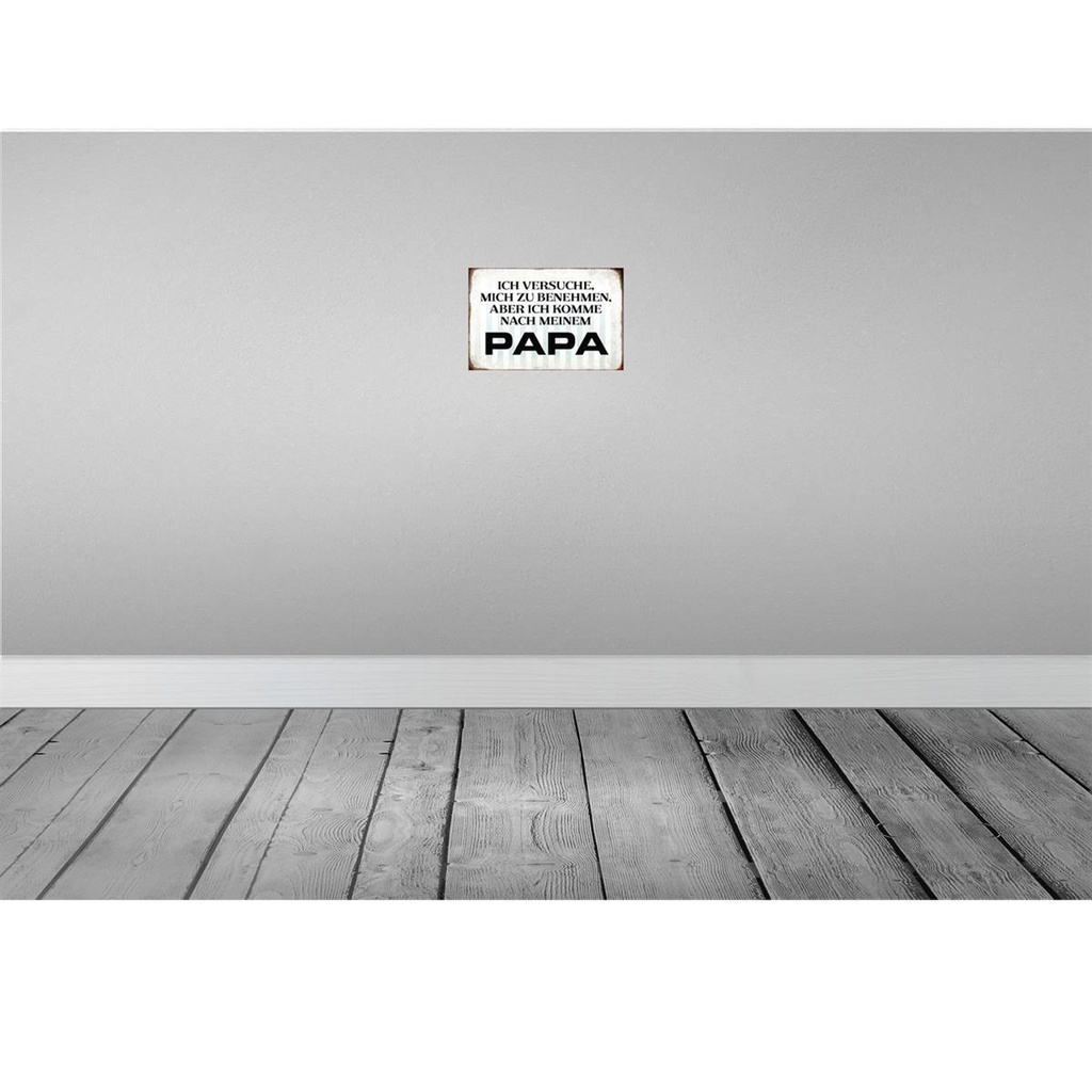 [LA-113153-2030] Blechschild 20x30 cm versuche mich zu benehmen Papa Familie Freunde Bild 2