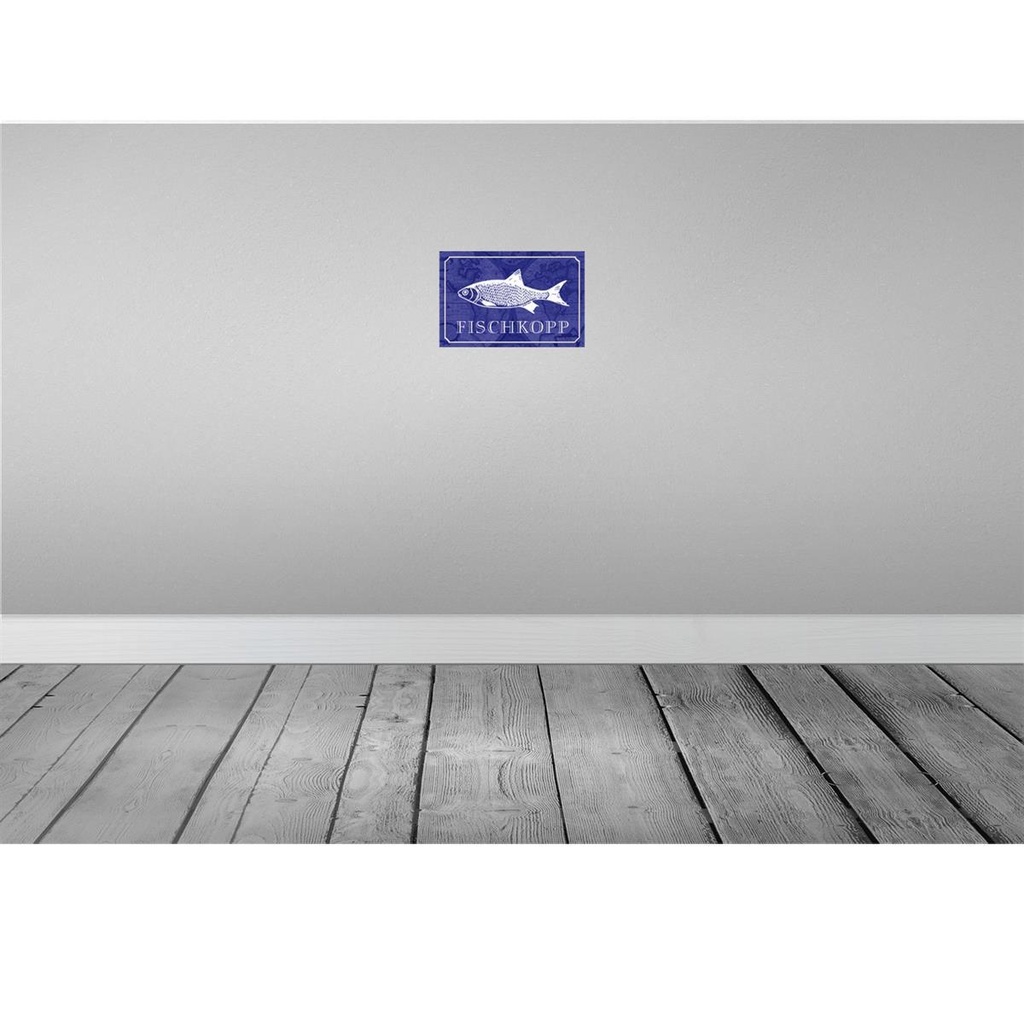 [LA-113161-H] Holzschild 20x30 cm Fischkopp Fisch Tier Haustier Bild 2