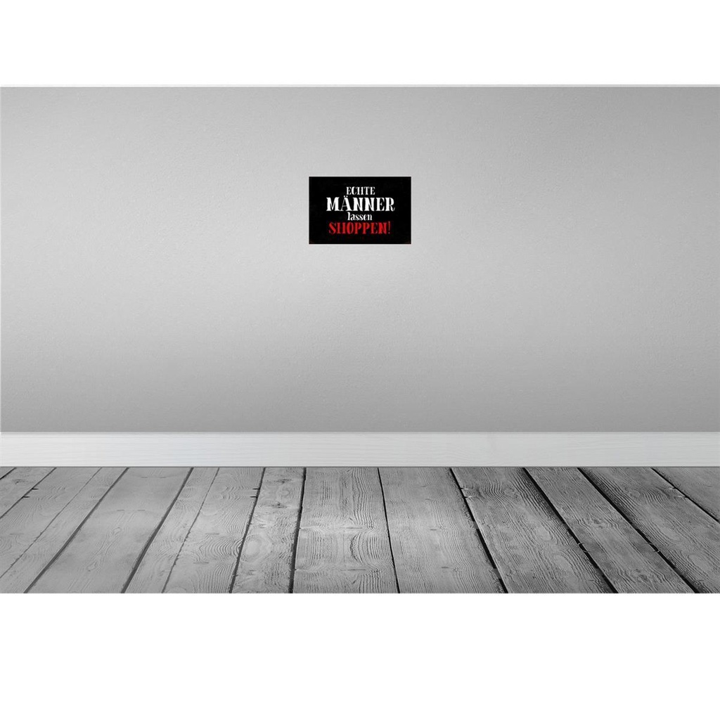 [LA-113175-2030] Blechschild 20x30 cm echte Männer lassen shoppen Frauen Spruch Zitat Bild 2