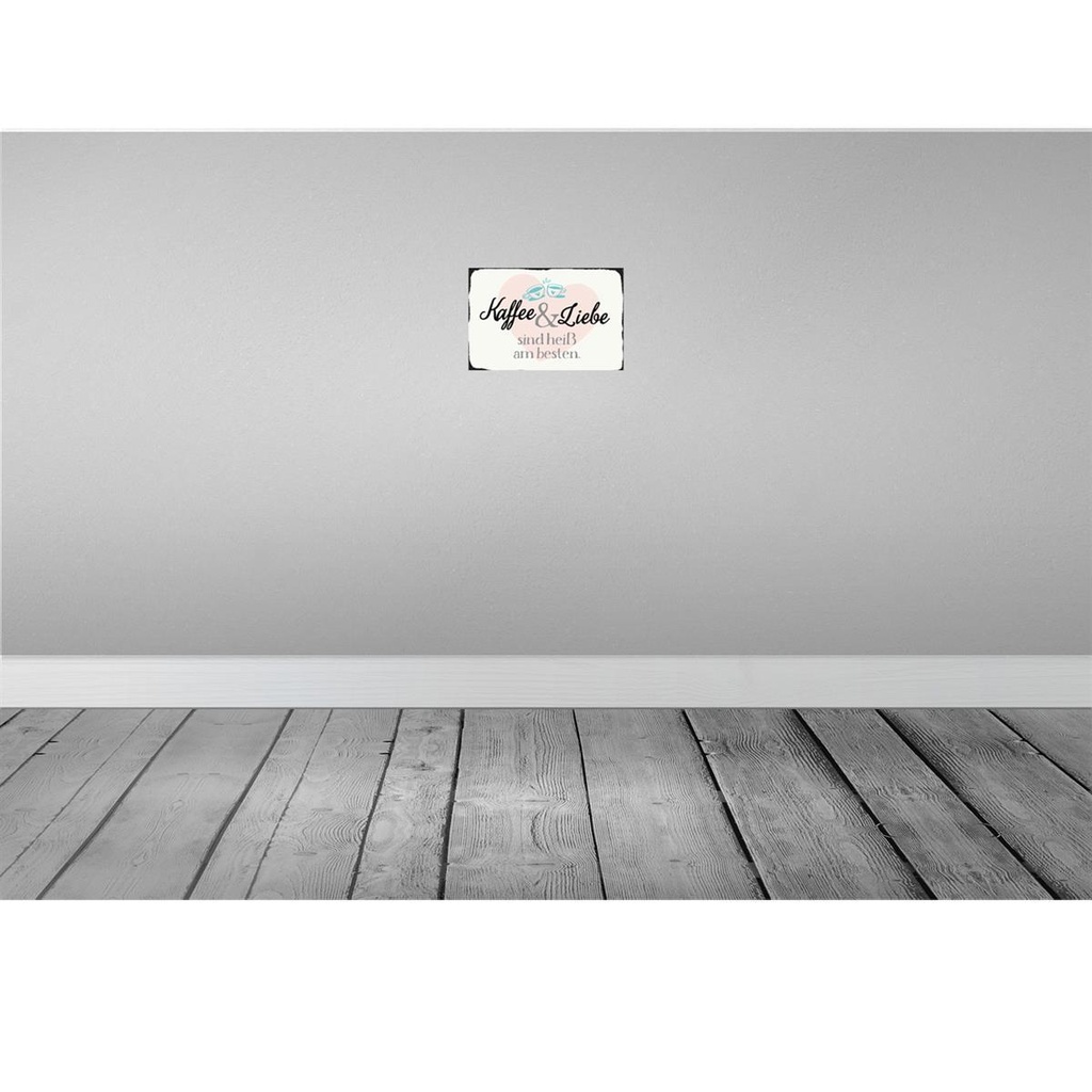 [LA-113184-2030] Blechschild 20x30 cm Kaffee und Liebe heiß am besten Essen Trinken Bild 2