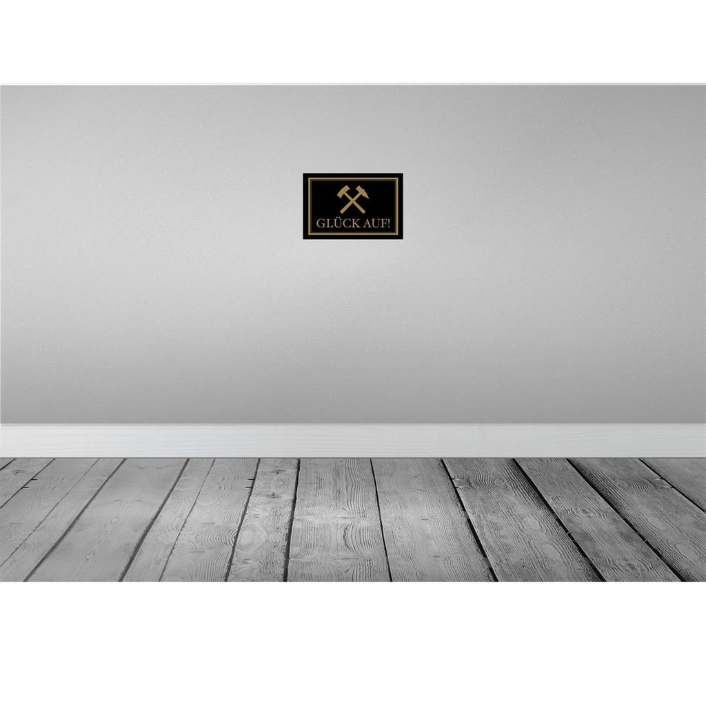 [LA-113188-H] Holzschild 20x30 cm Glück auf Hammer Bergbau Dekoration Bild 2