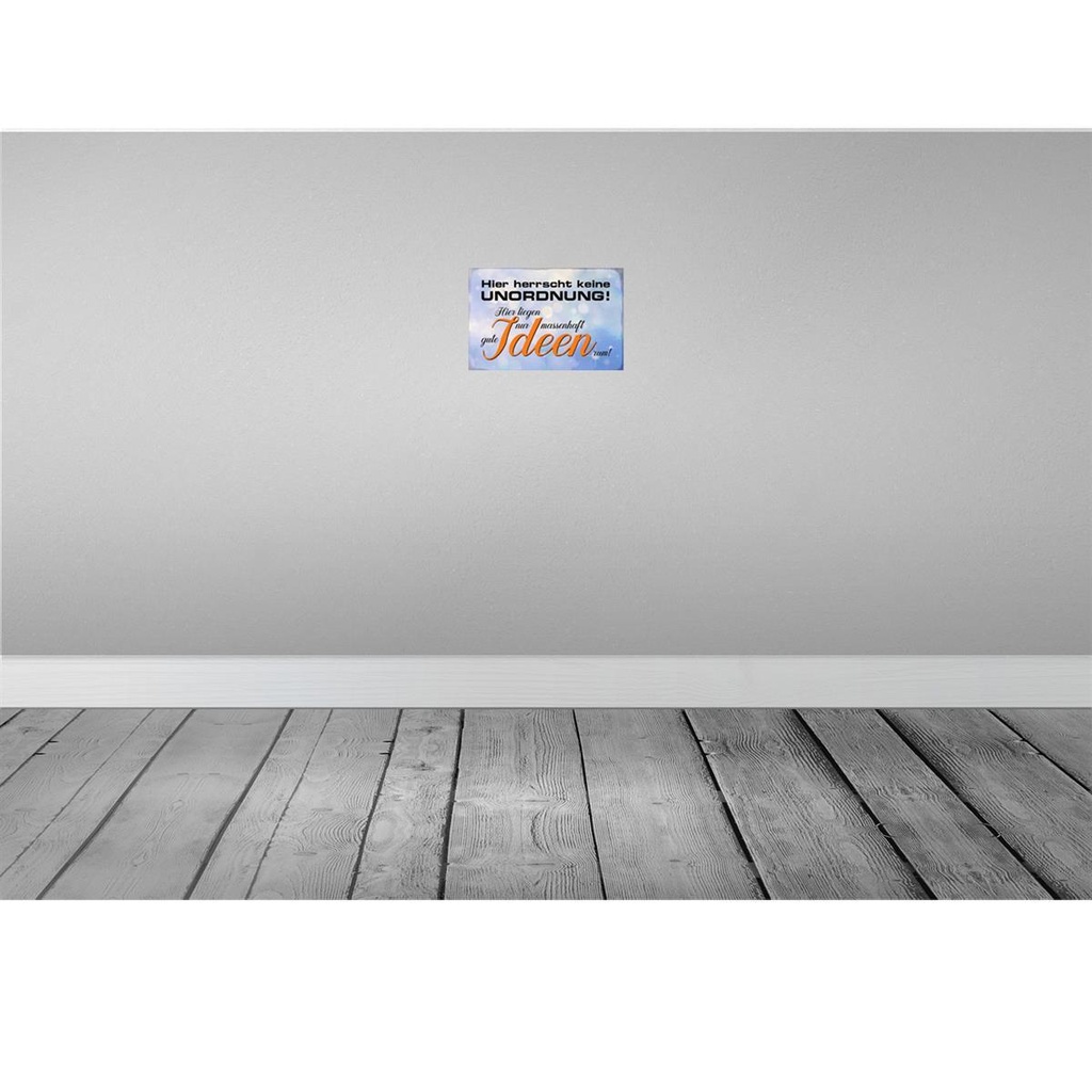 [LA-113196-2030] Blechschild 20x30 cm hier herrscht keine Unordnung Dekoration Spruch Zitat Bild 2