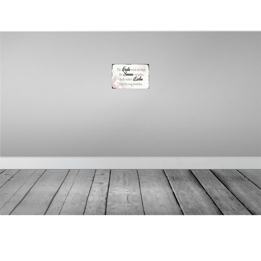[LA-113203-H] Holzschild 20x30 cm wahre Liebe bleibt ewig bestehn Spruch Zitat Bild 2