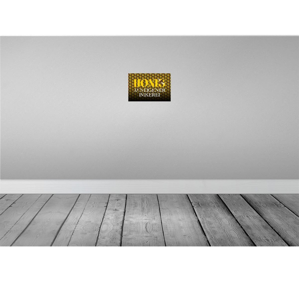 [LA-113215-2030] Blechschild 20x30 cm Honig aus eigener Imkerei Biene Hofladen Marktstand Laden Bild 2