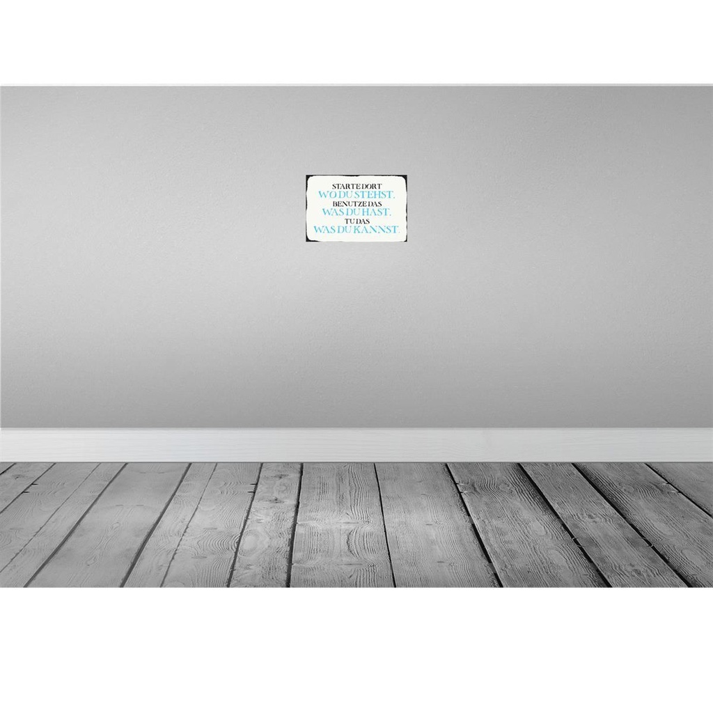 [LA-113222-H] Holzschild 20x30 cm starte dort wo du stehst benutze Spruch Zitat Bild 2